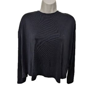 Marine Layer Ribbed Long Sleeve Top L Blue Base Layer